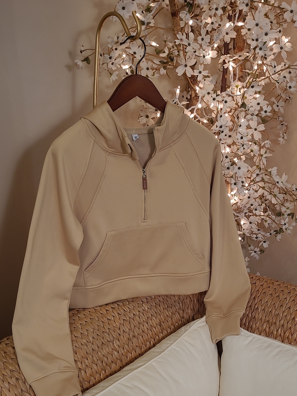 Super Cute Cropped Tan Hoodie